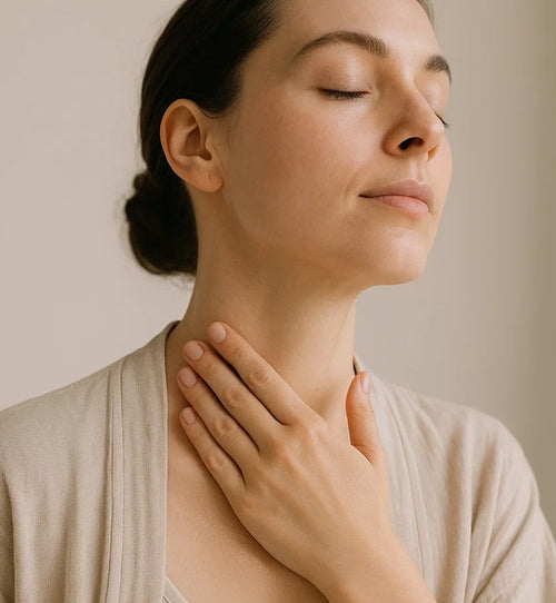 applying neck and face serum